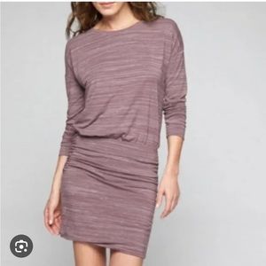 Athleta purple heathered long sleeve drop waist dress